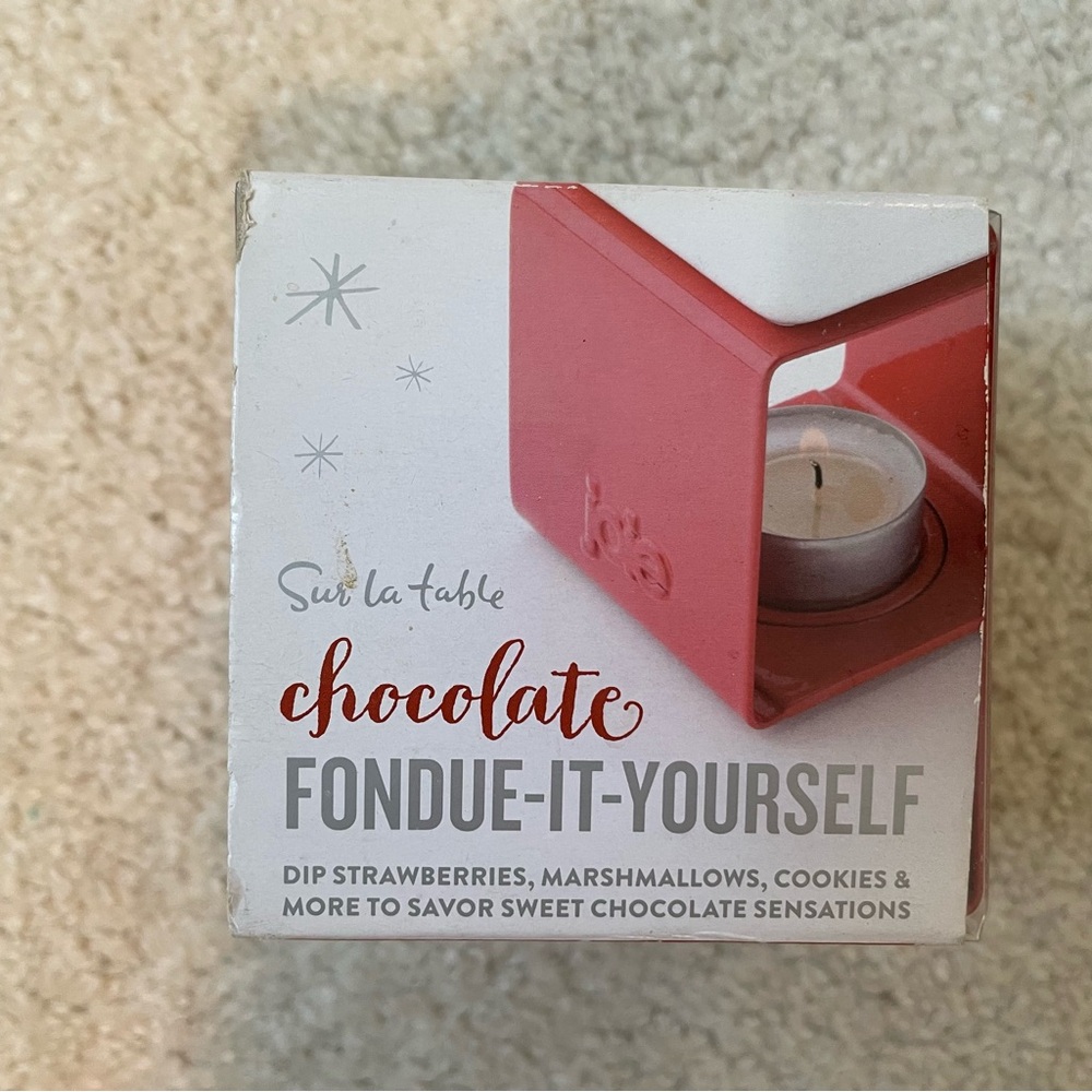 Sur La Table Red Chocolate Small Fondue-It-Yourself Set